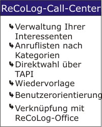 Call-Center Modul im ReCoLog-Office - Software für alle Entsorgungsunternehmen